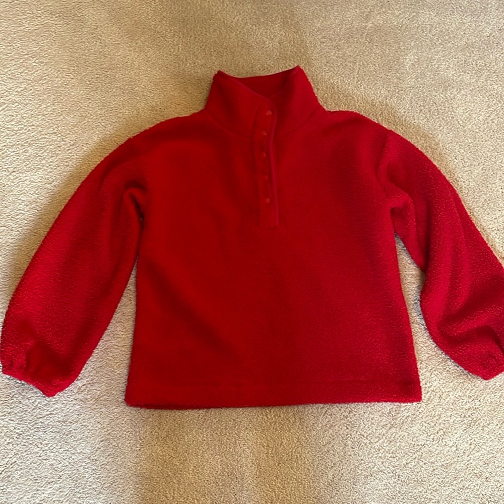 Loft red fleece pull over
